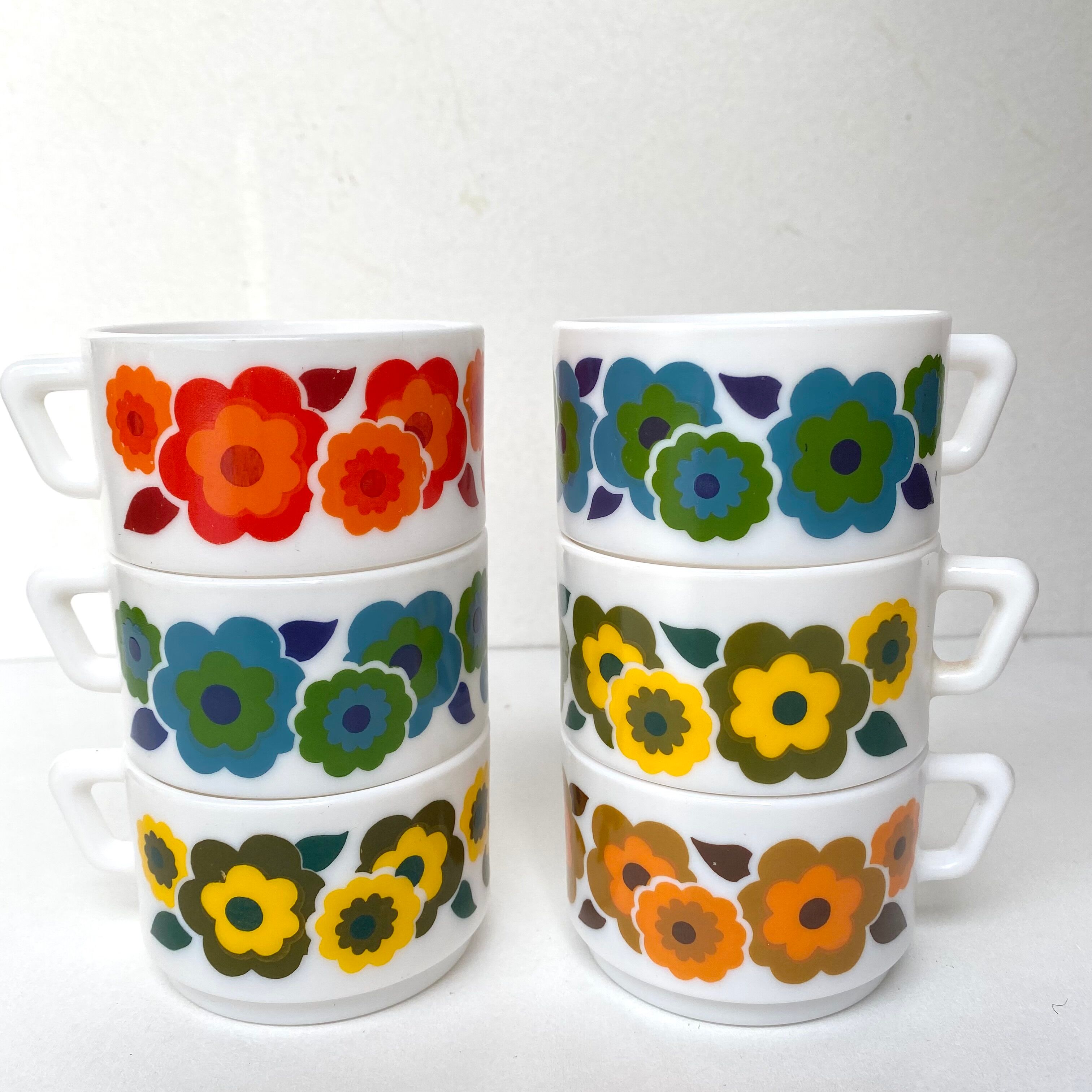 Vintage lotus arcopal coffee cups