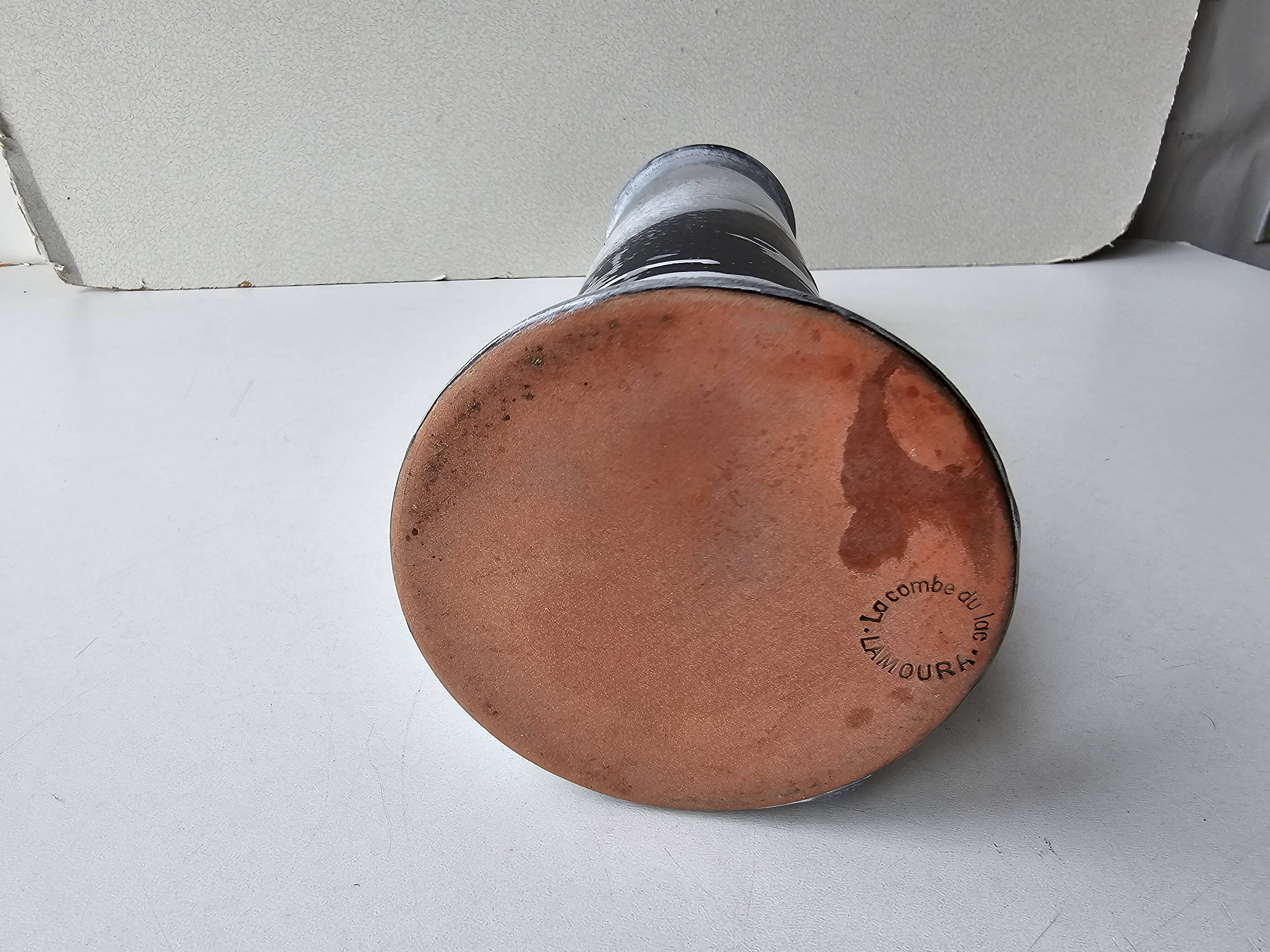 Ceramic roller vase, La Combe du Lac, Lamoura, 26cm