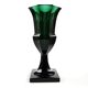 Art Deco vase, green crystal, Moser, Czechoslovakia, 1930s