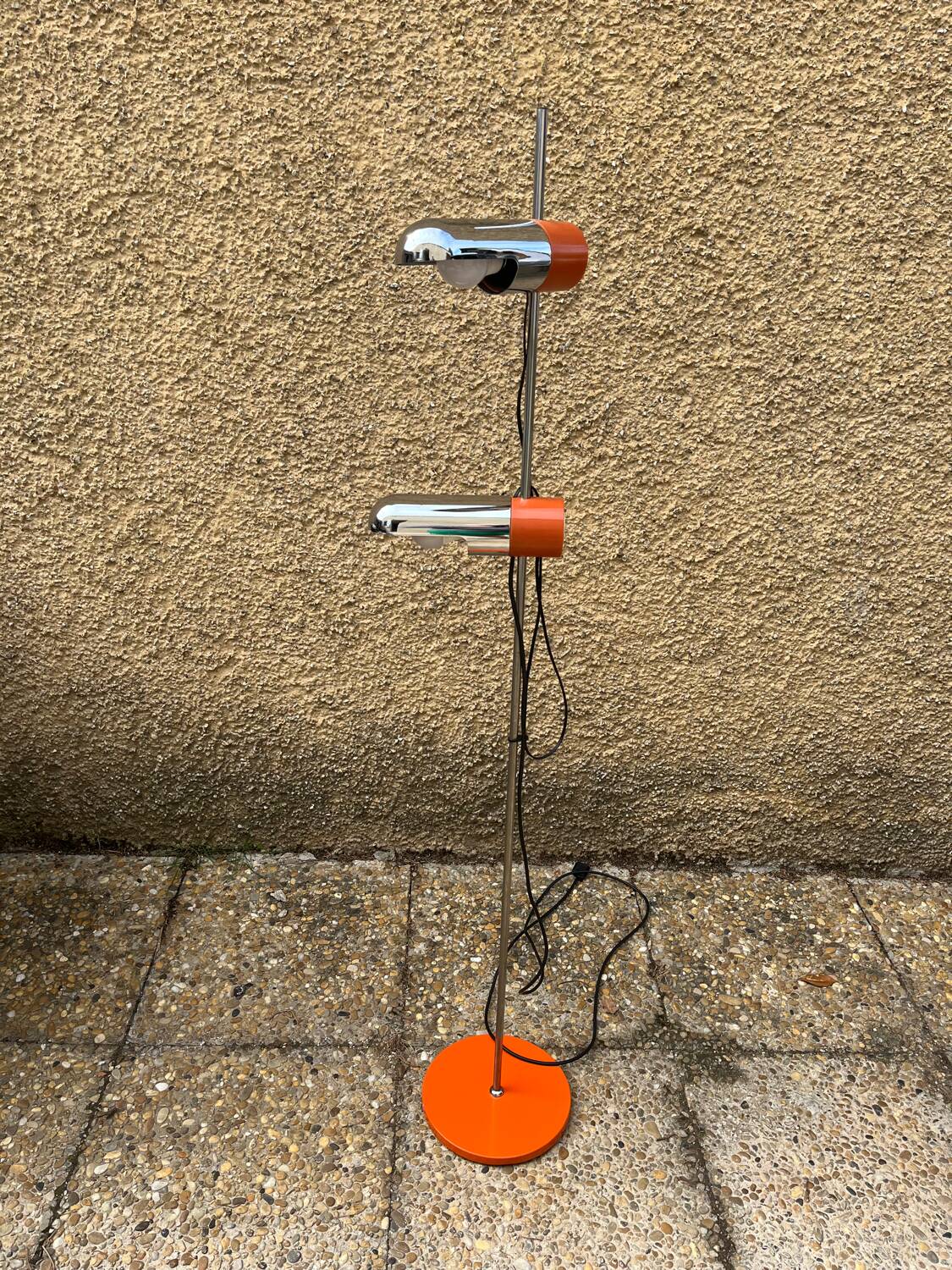 1970s orange designer floor lamp