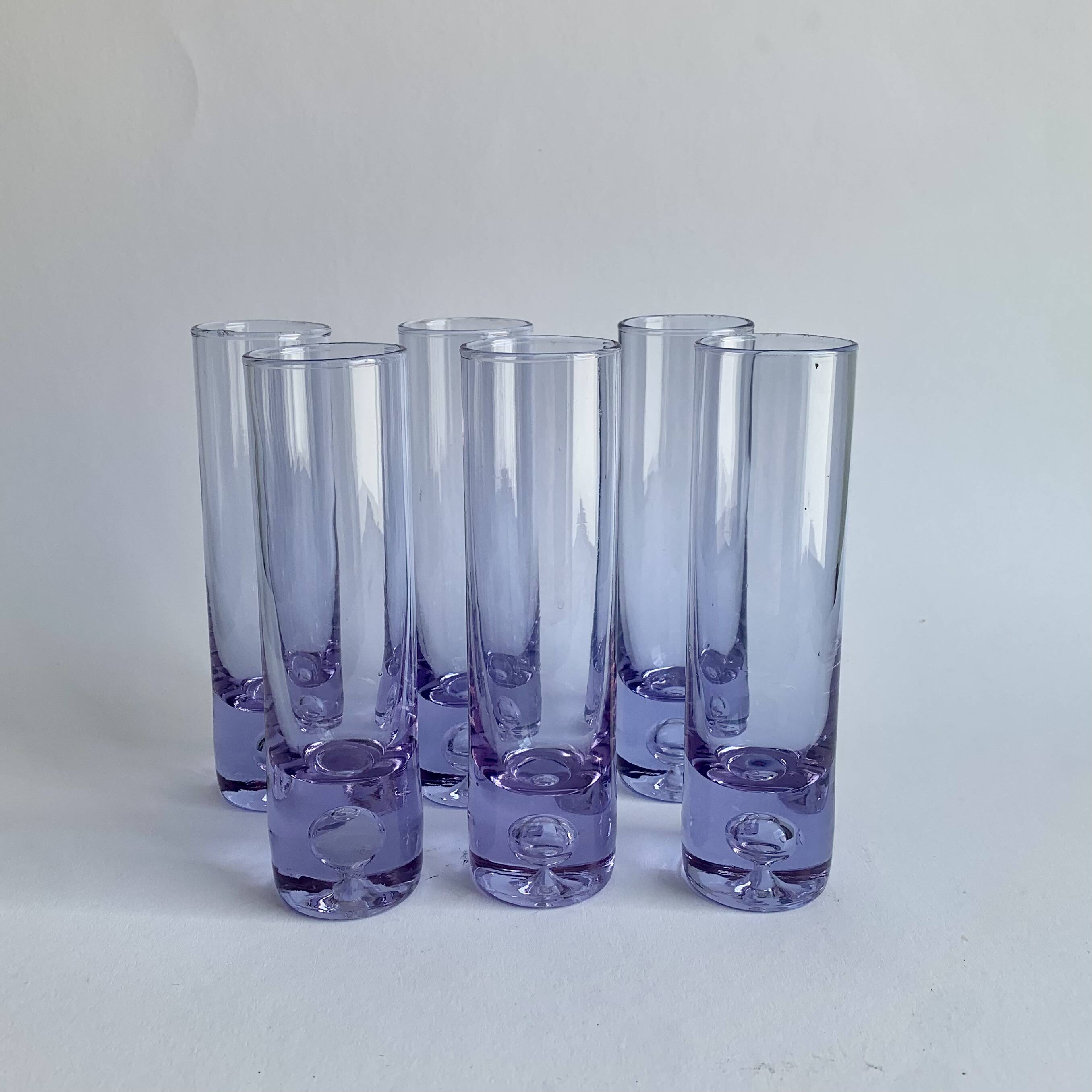 Set of 6 Alexandrit glasses designed by Sergio Asti for Arnolfo di Cambio,
