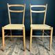 Pair of vintage chairs with rope, antique seating furniture