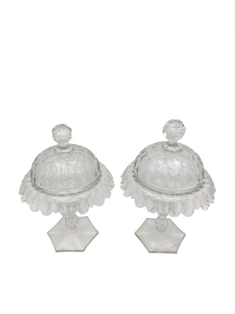 Pair of candy boxes, Cristal Val de Saint Lambert