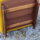 Armchair of the 70s velvet base sleigh in solid mahogany
