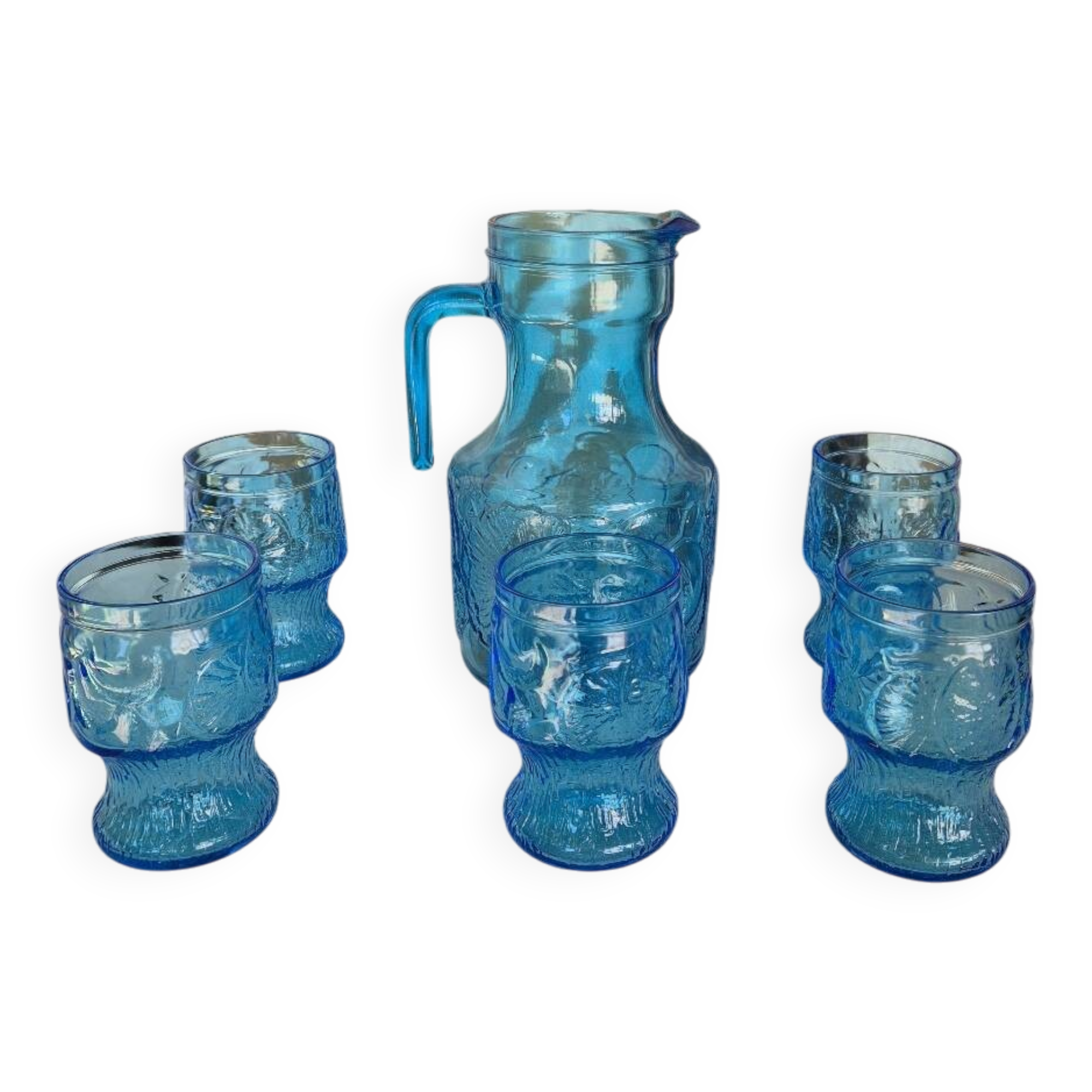 Vintage blue orangeade service