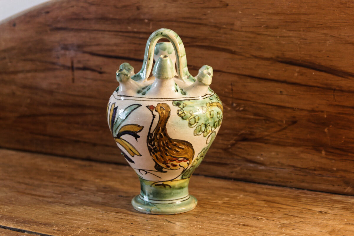 Glazed terracotta jug