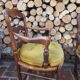Pair of Provençal-style armchairs seaters in straw