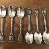 Set of 6 "Brest" silver-plated metal teaspoons