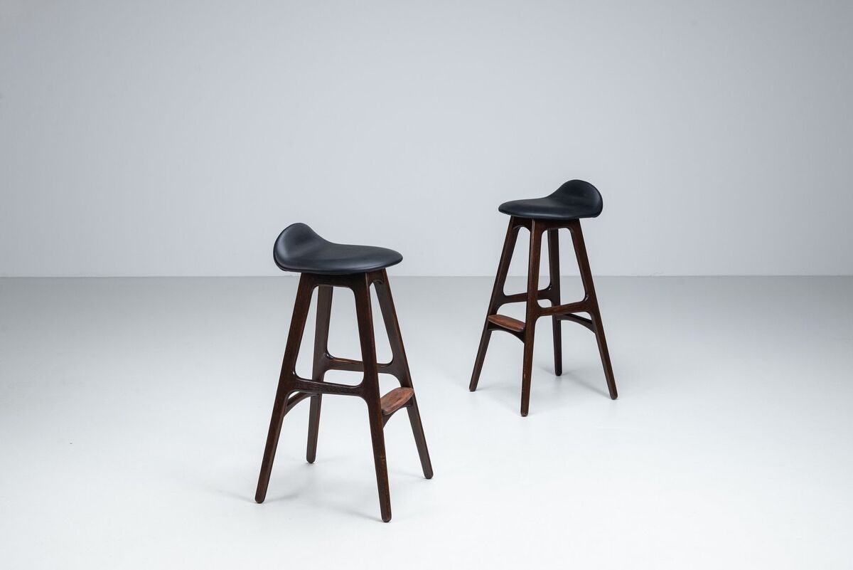 Tabourets de bar "OD61" d'Erik Buch, Oddense Mobler, Danemark, 1965.