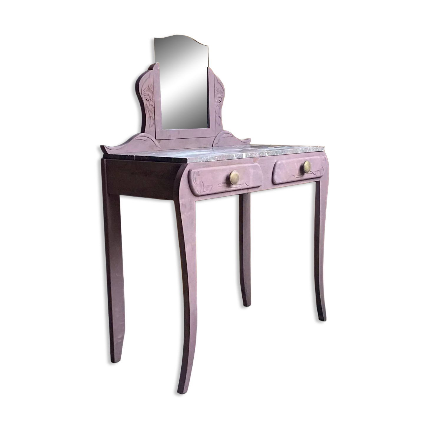 Art Deco dressing table in oak with an antique rose patina, timeless charm