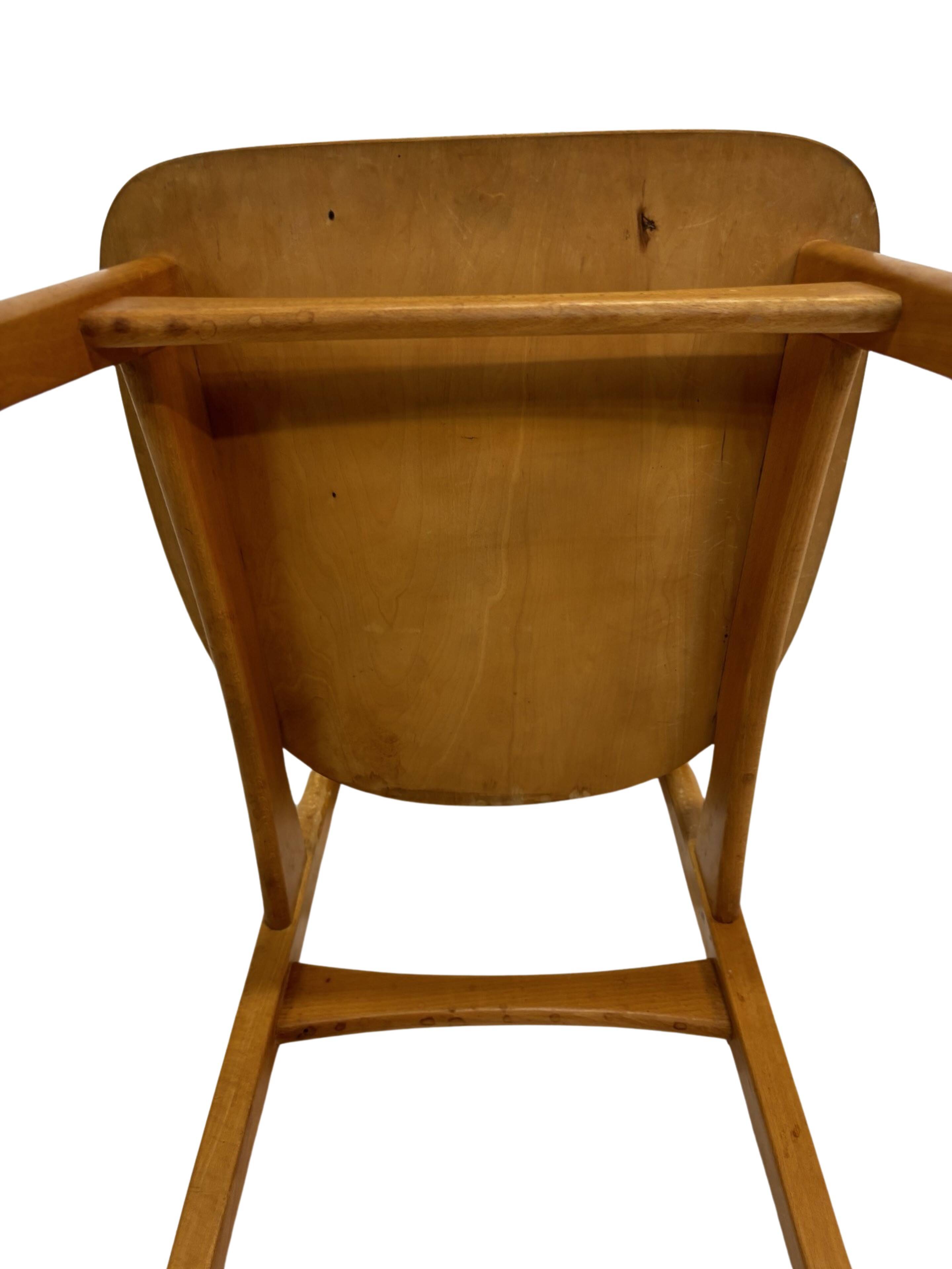 Vintage dining room chair Scandinavian 1960s plywood and teak design
