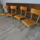 Set of 4 school chairs vintage gray tube