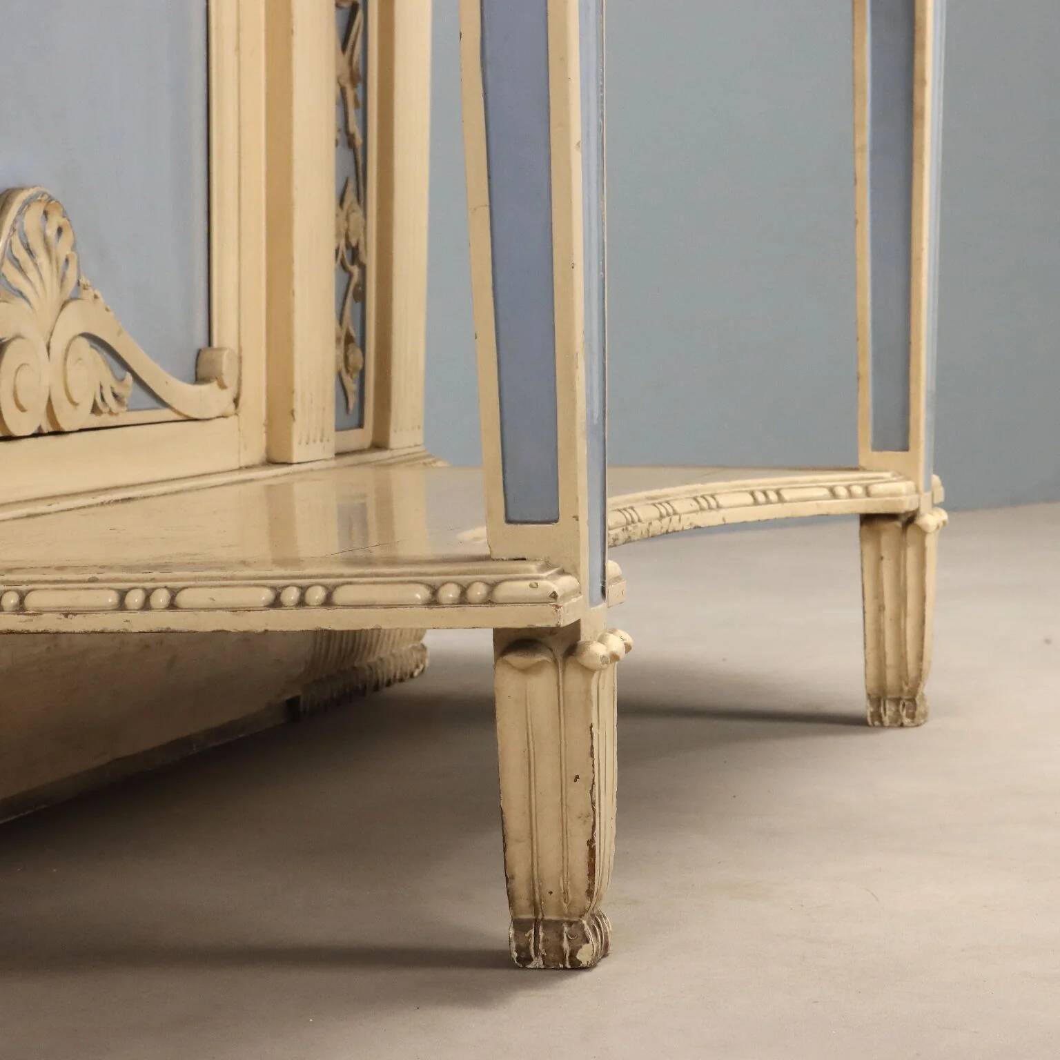 Console ancienne de style néoclassique en bois sculpté, XIXe siècle