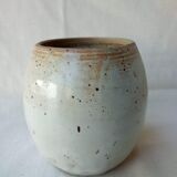 Vintage ceramic vase with beige glaze