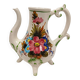Antique Italian Bassano Vase Pitcher Carafe - Flower Pattern