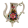 Antique Italian Bassano Vase Pitcher Carafe - Flower Pattern