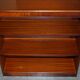 Pair of open dwarf bookshelves in mahogany by Shaws of London.