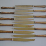 12 metal silver table knives 25 cm