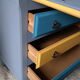 Bureau enfant dos d'âne vintage relooké