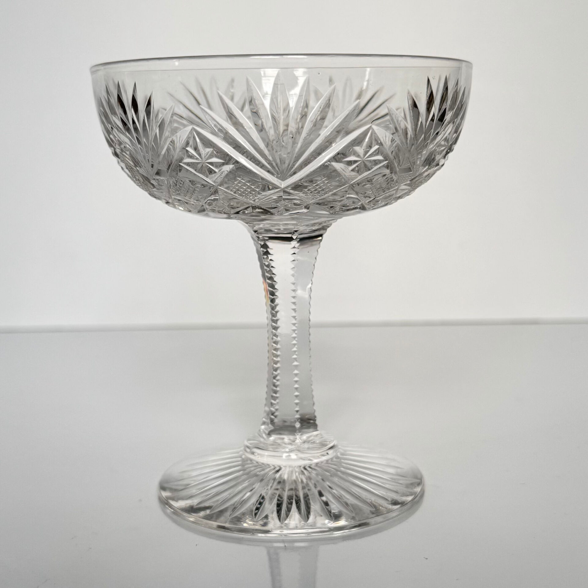 Set of 4 crystal champagne glasses from Saint-Louis | Gavarni model