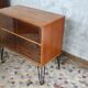Showcase storage teak vintage 1960 with hairpin legs