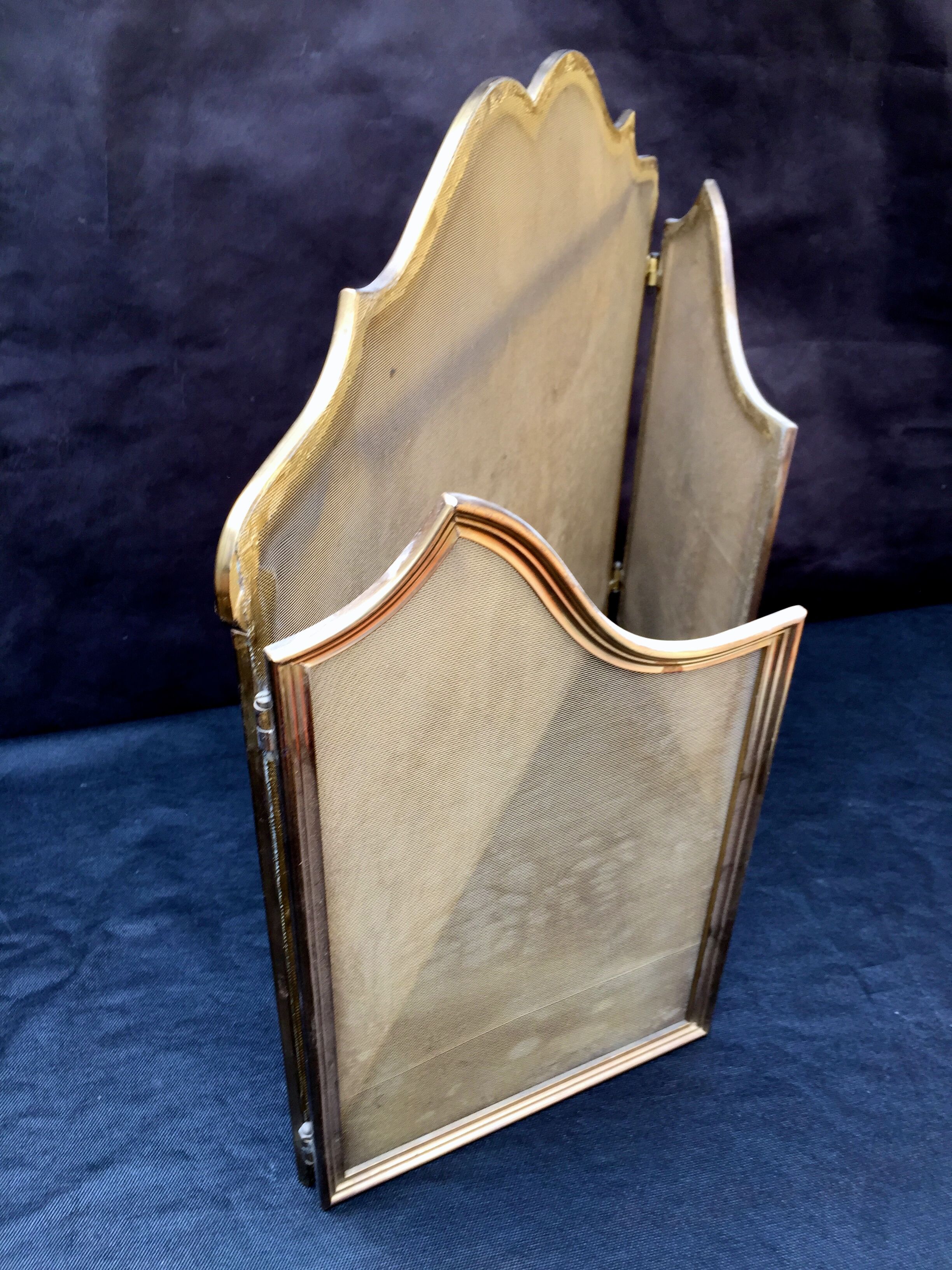 Old fire screen and accessories brass fireplace 1940 spark arrest fireplace firescreen