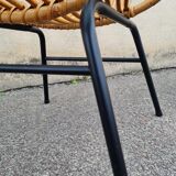 Vintage rattan shell armchair from the 60s