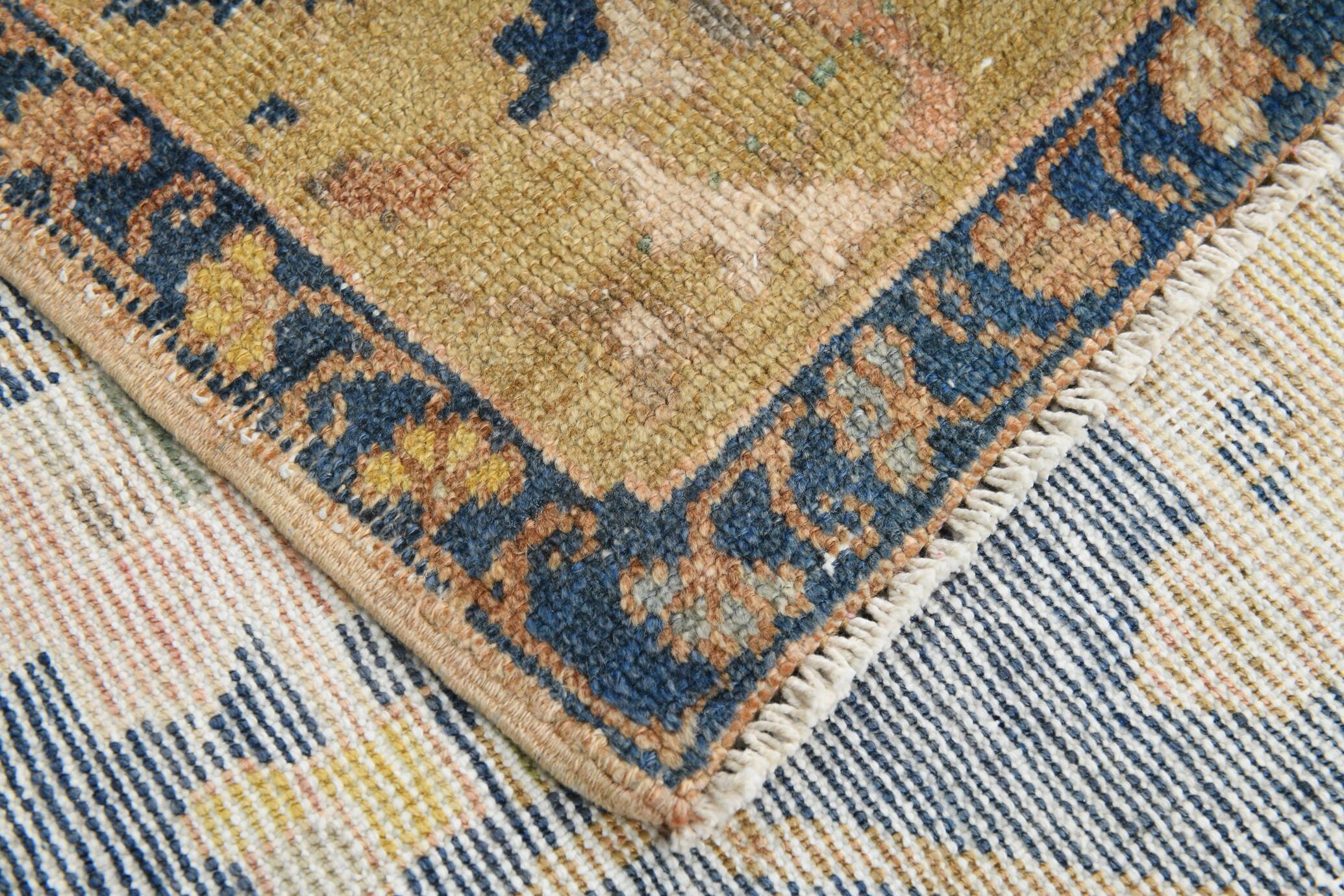 5x9 Peach Red Dark Blue Persian Area Rug, 153x290Cm SK 18900