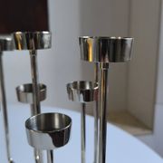 Chrome metal habitat candle holder from the 90s