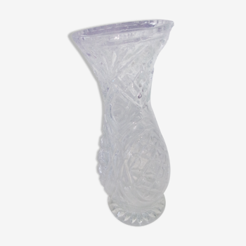 Chiseled glass vase