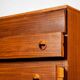 Large English teak chest of drawers