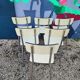 Lot 6 chaises formica jaune paille crème