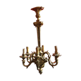 Lustre à 6 lumières en bronze Napoléon III