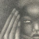 Painting young girl Dany Larroque XXth