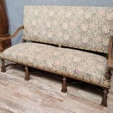 Louis XIII style walnut chateau bench circa 1850