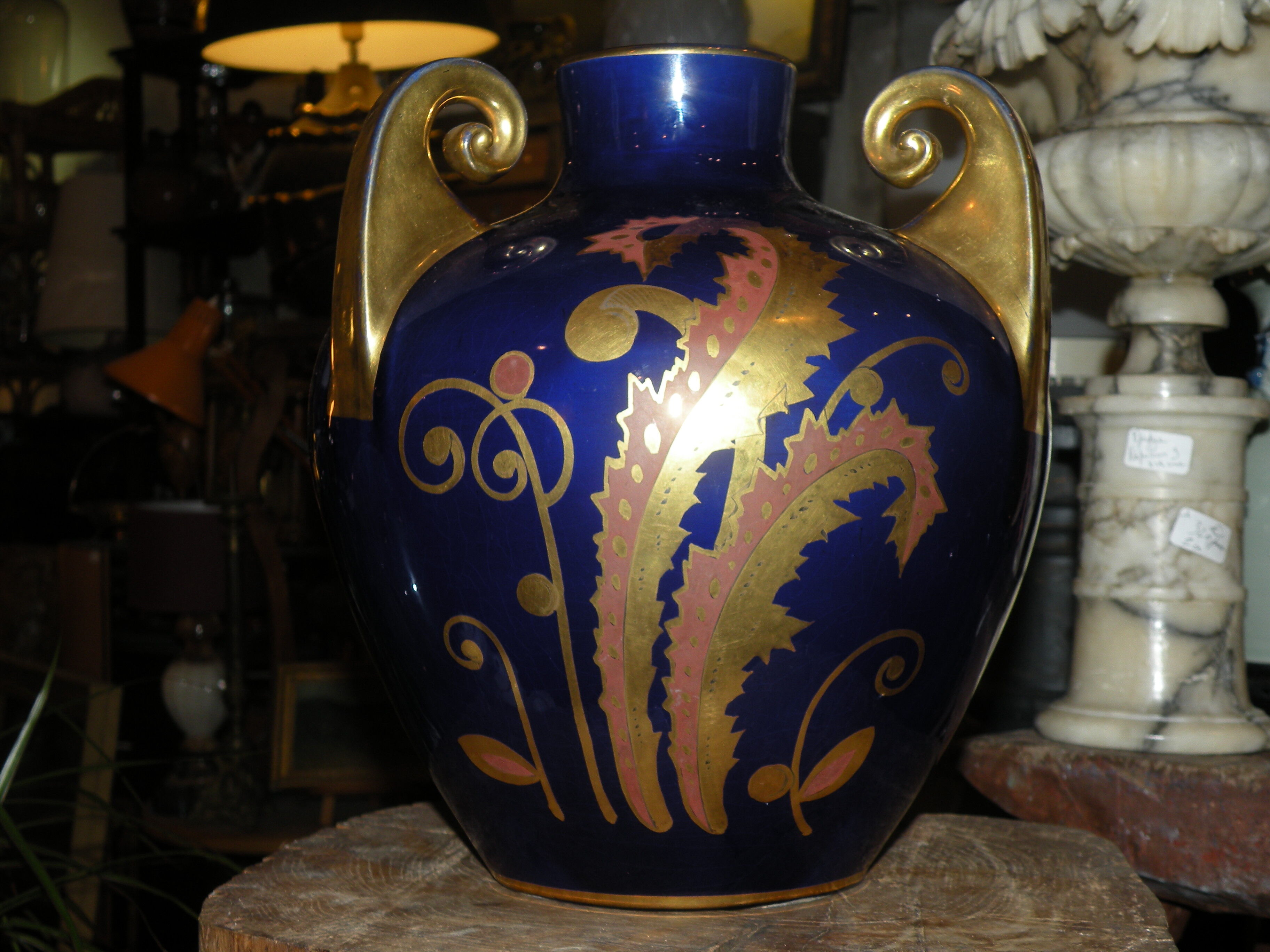 Vase period art deco, faience of Tours signed Maurice Pinon