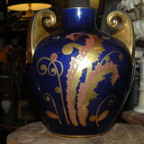 Vase period art deco, faience of Tours signed Maurice Pinon