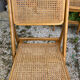 Lot de 3 chaises pliantes en bois et cannage