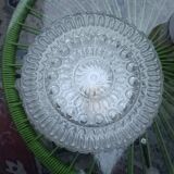 Plafonnier, applique vintage en verre moulé