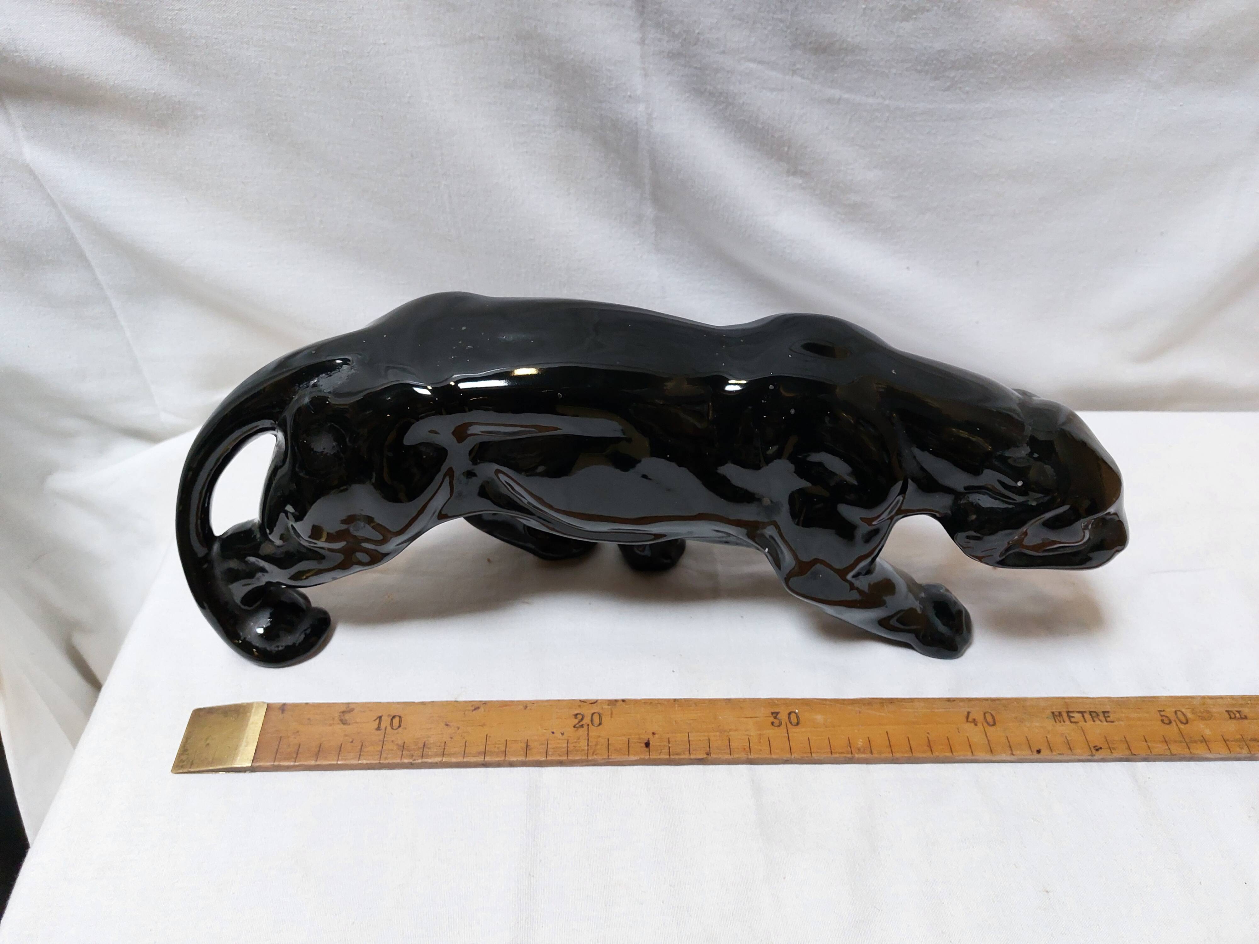 Art Deco Style Black Panther Ceramic