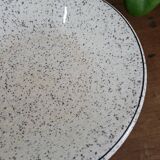 Black speckled soup plate