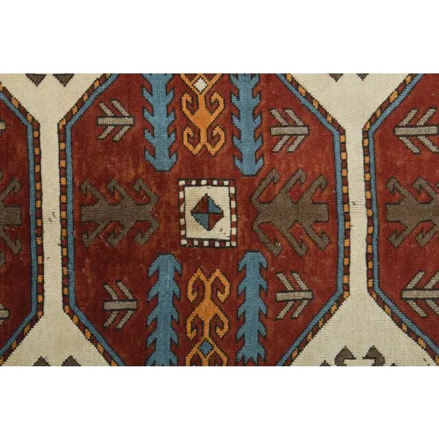 1970s Vintage Turkish Oushak Handmade Wool Cotton Beige Area Rug 158x326