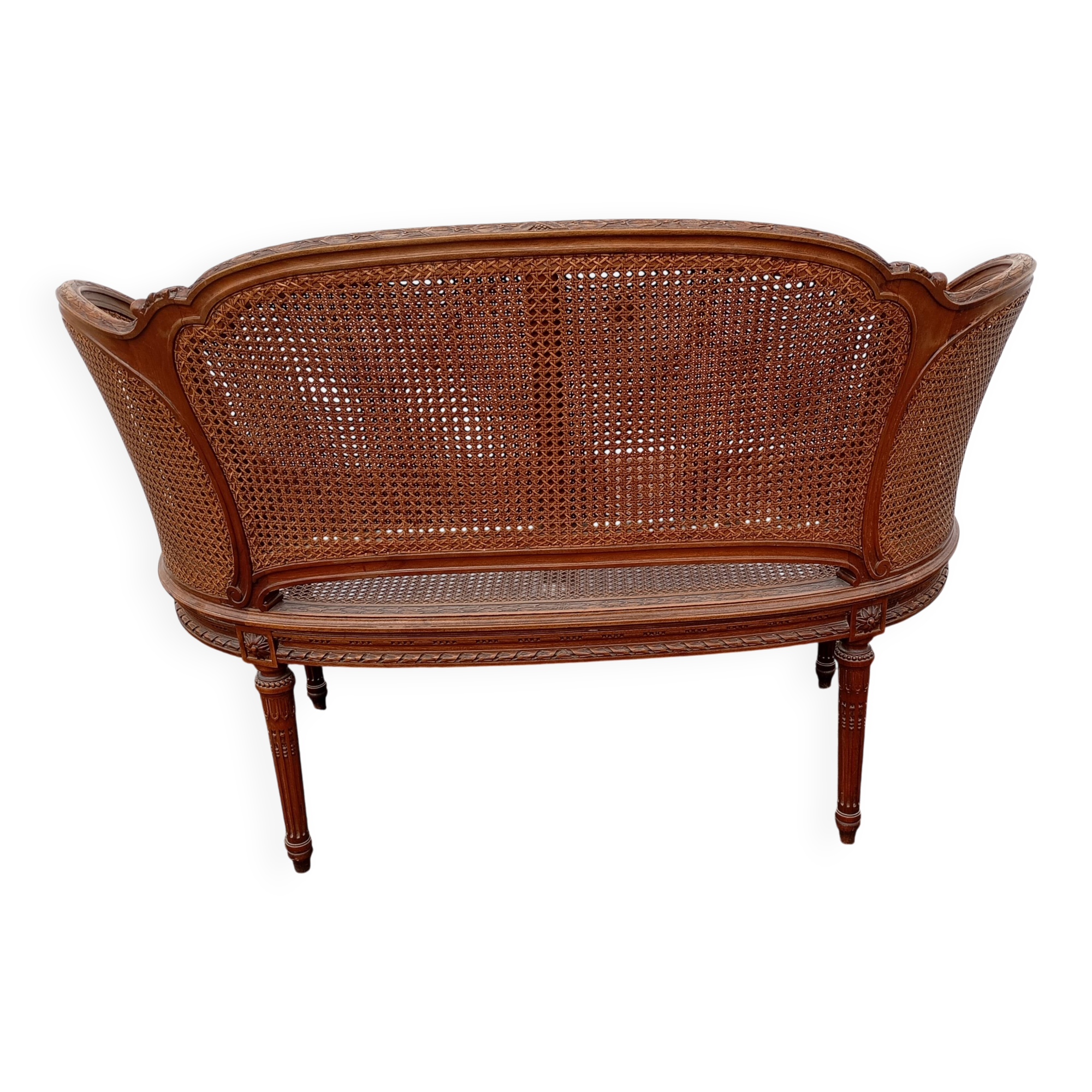 Caned bench in Louis XVI style