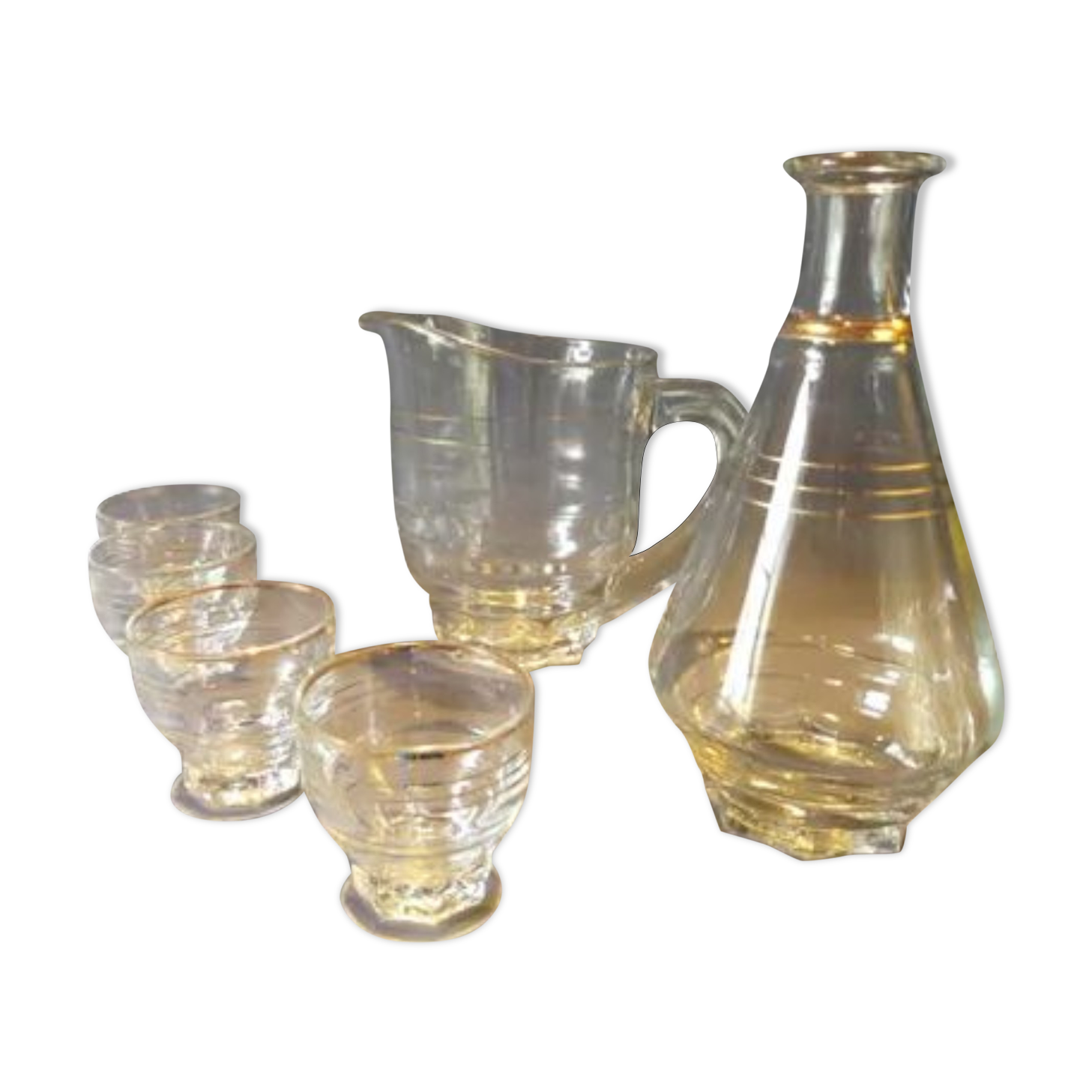 Water service or orangeade carafes and glasses