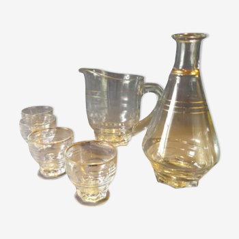 Water service or orangeade carafes and glasses