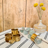 Set of 6 brass towel rings