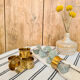 Set of 6 brass towel rings