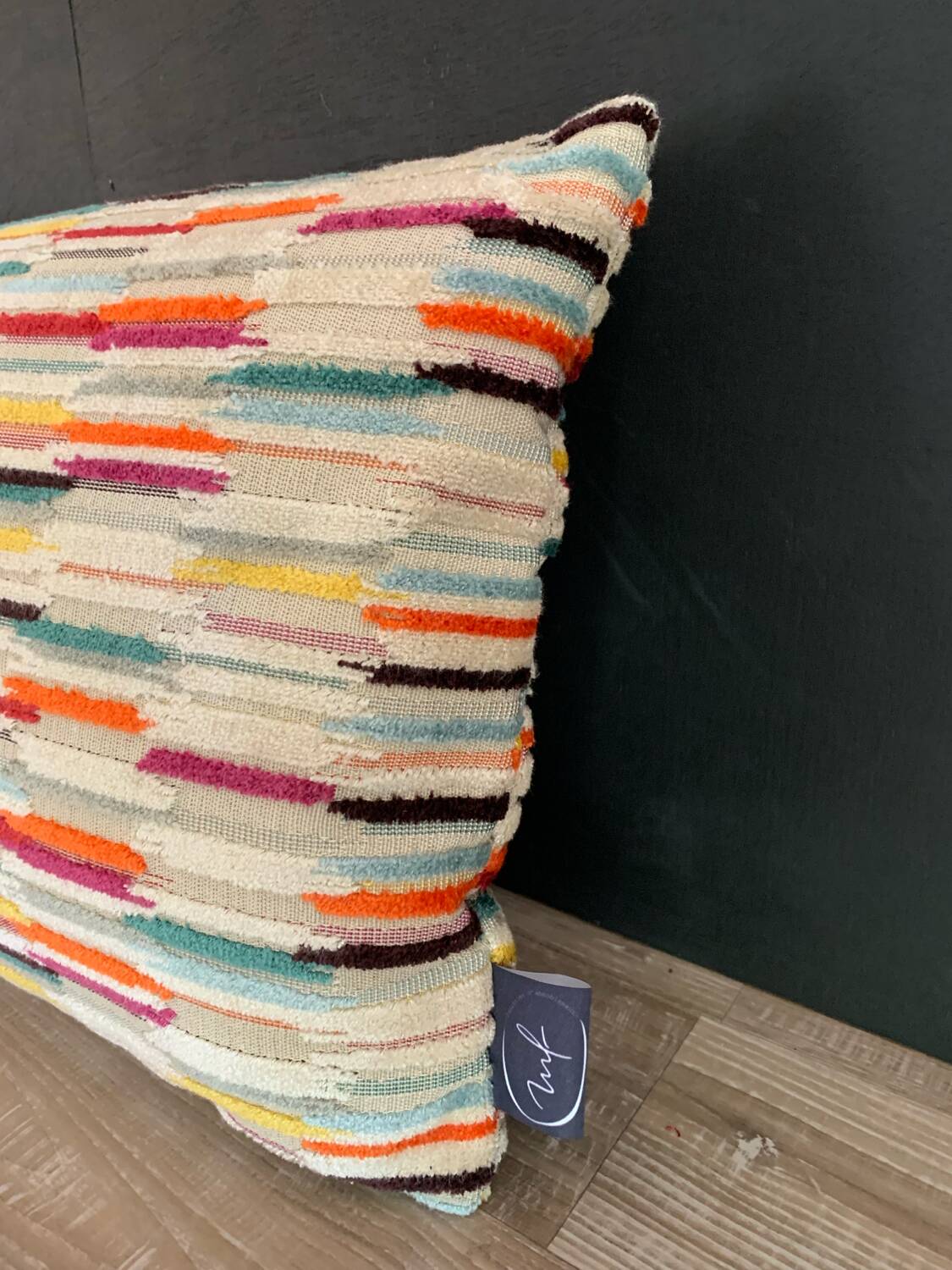 Coussin velours jacquard 30x50cm