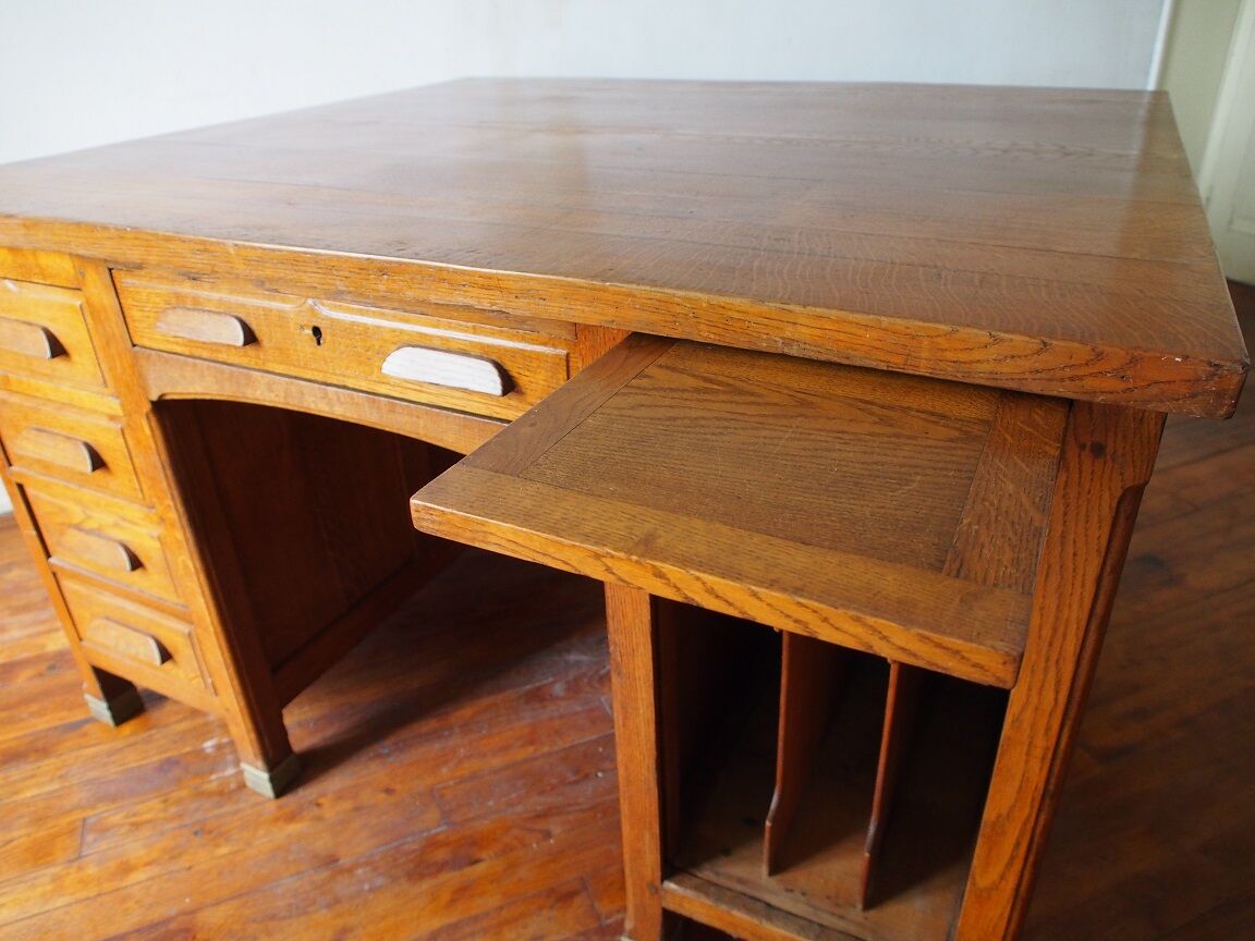 Desk double sided 1950 oak