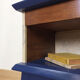 Table de chevet bleu pieds compas